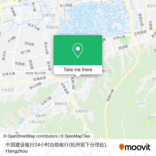 中国建设银行24小时自助银行(杭州留下分理处) map