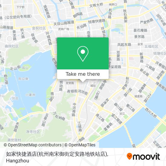 如家快捷酒店(杭州南宋御街定安路地铁站店) map