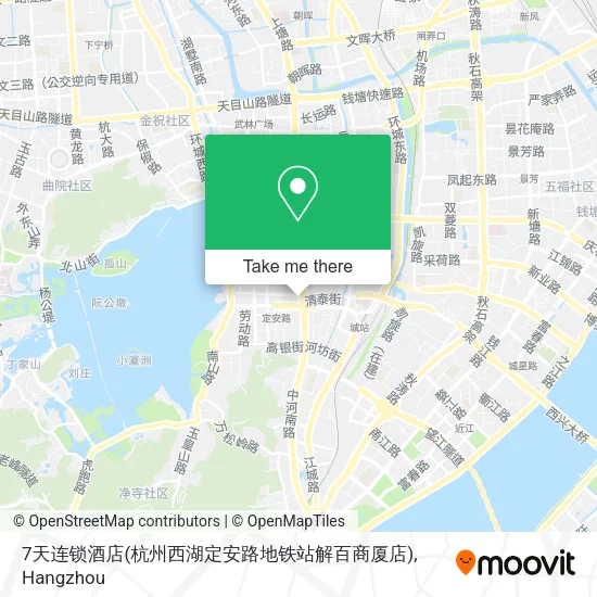 7天连锁酒店(杭州西湖定安路地铁站解百商厦店) map