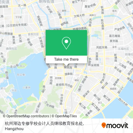 杭州湖边专修学校会计人员继续教育报名处 map