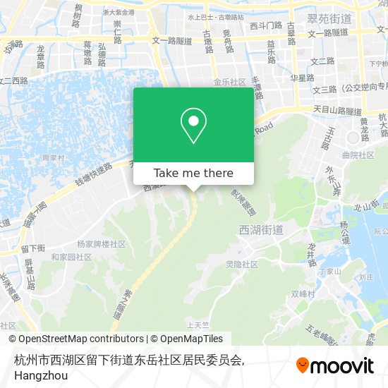 杭州市西湖区留下街道东岳社区居民委员会 map