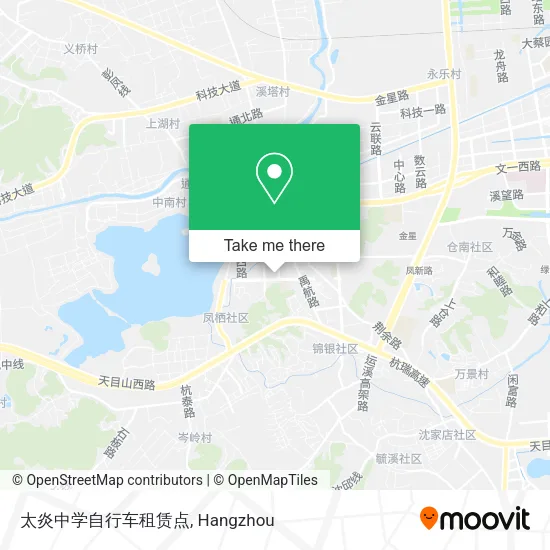 太炎中学自行车租赁点 map
