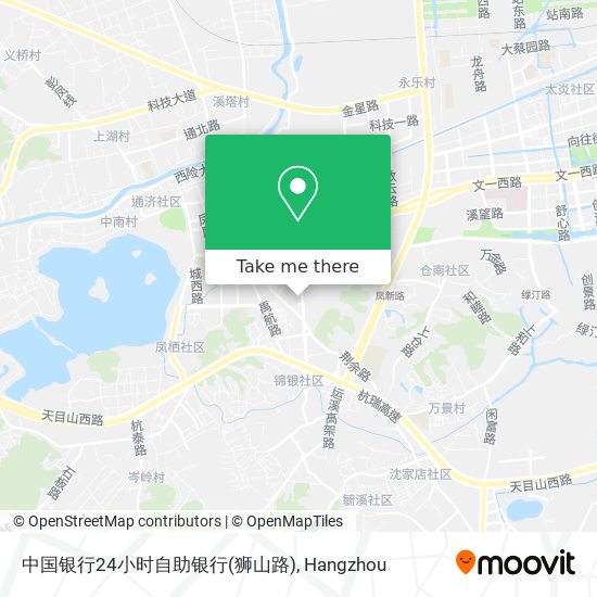 中国银行24小时自助银行(狮山路) map