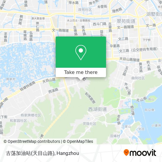 古荡加油站(天目山路) map