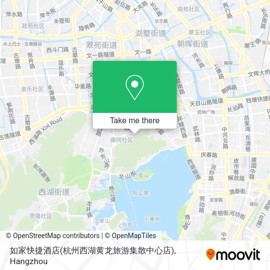 如家快捷酒店(杭州西湖黄龙旅游集散中心店) map