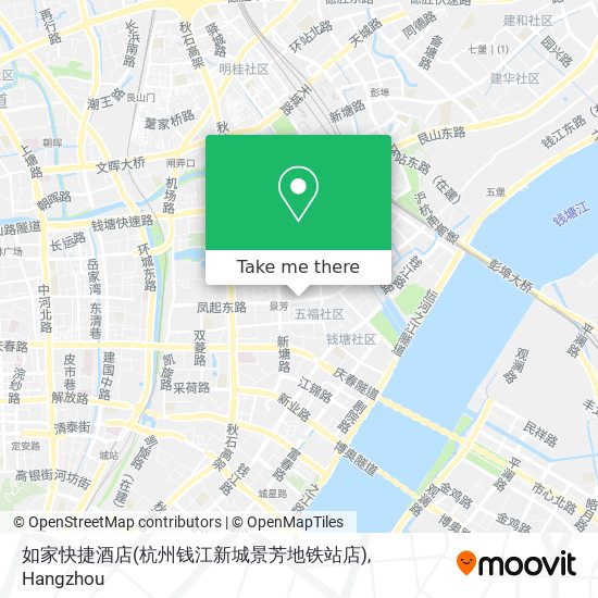 如家快捷酒店(杭州钱江新城景芳地铁站店) map