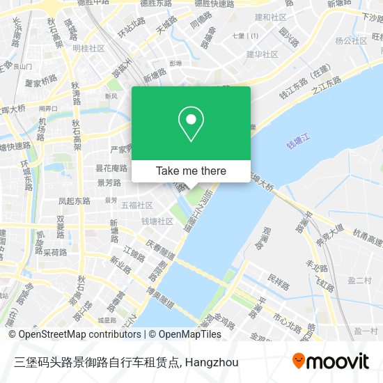 三堡码头路景御路自行车租赁点 map