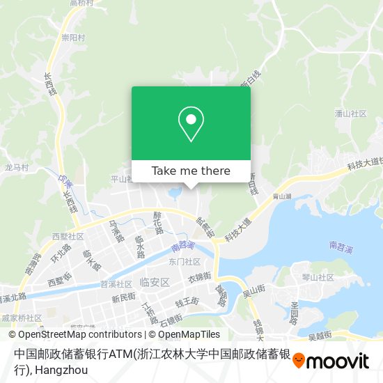 中国邮政储蓄银行ATM(浙江农林大学中国邮政储蓄银行) map