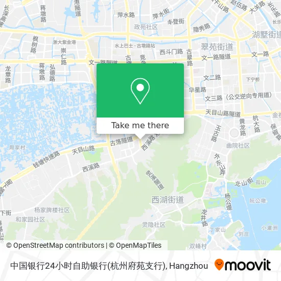 中国银行24小时自助银行(杭州府苑支行) map