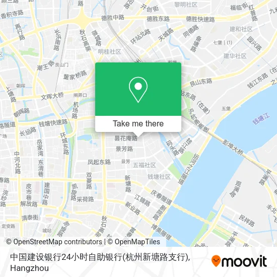 中国建设银行24小时自助银行(杭州新塘路支行) map
