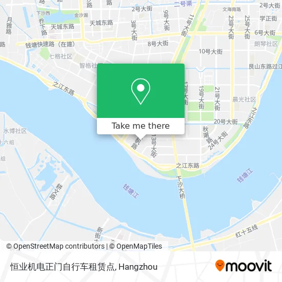 恒业机电正门自行车租赁点 map