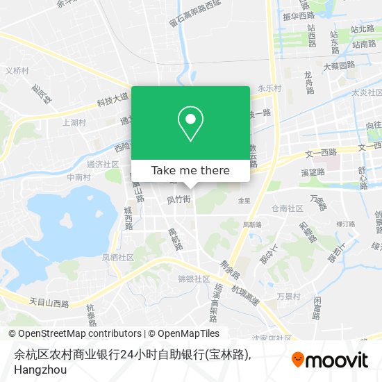 余杭区农村商业银行24小时自助银行(宝林路) map