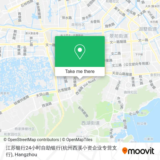 江苏银行24小时自助银行(杭州西溪小资企业专营支行) map