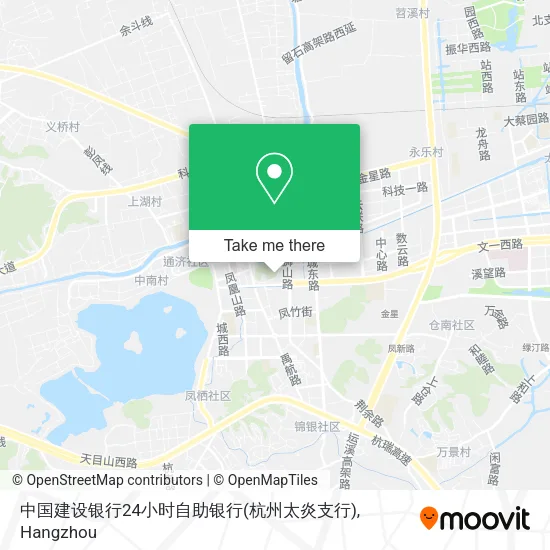 中国建设银行24小时自助银行(杭州太炎支行) map