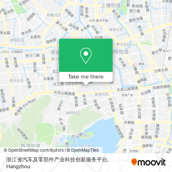 浙江省汽车及零部件产业科技创新服务平台 map