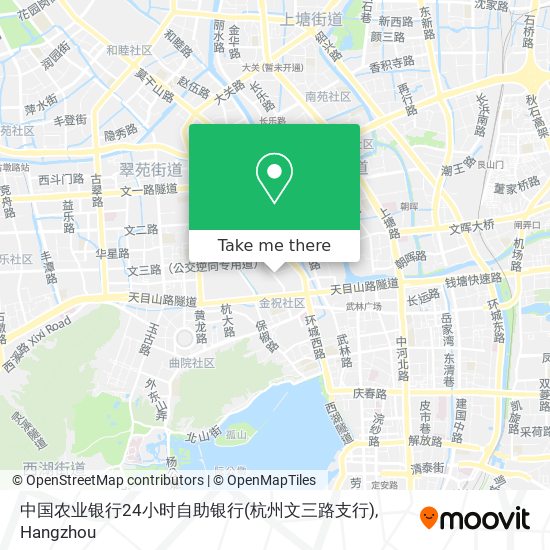 中国农业银行24小时自助银行(杭州文三路支行) map