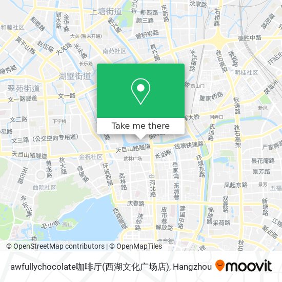 awfullychocolate咖啡厅(西湖文化广场店) map
