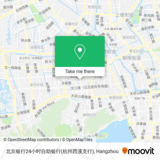 北京银行24小时自助银行(杭州西溪支行) map
