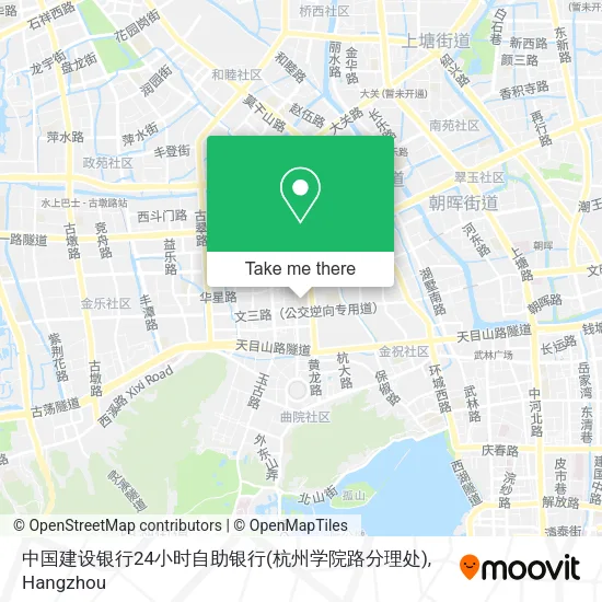 中国建设银行24小时自助银行(杭州学院路分理处) map