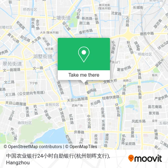 中国农业银行24小时自助银行(杭州朝晖支行) map