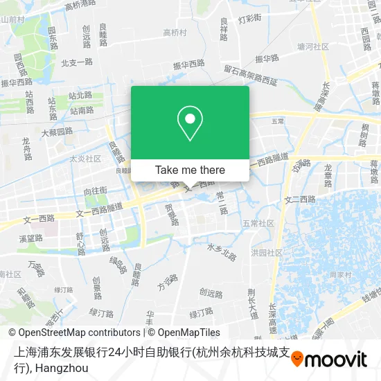 上海浦东发展银行24小时自助银行(杭州余杭科技城支行) map