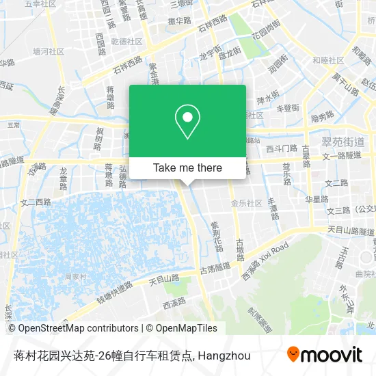 蒋村花园兴达苑-26幢自行车租赁点 map