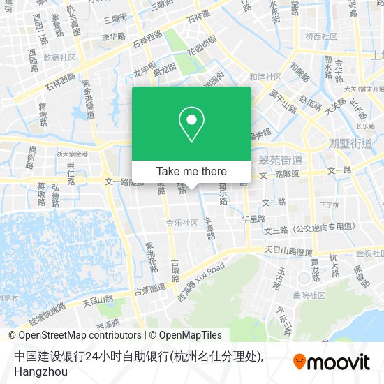 中国建设银行24小时自助银行(杭州名仕分理处) map