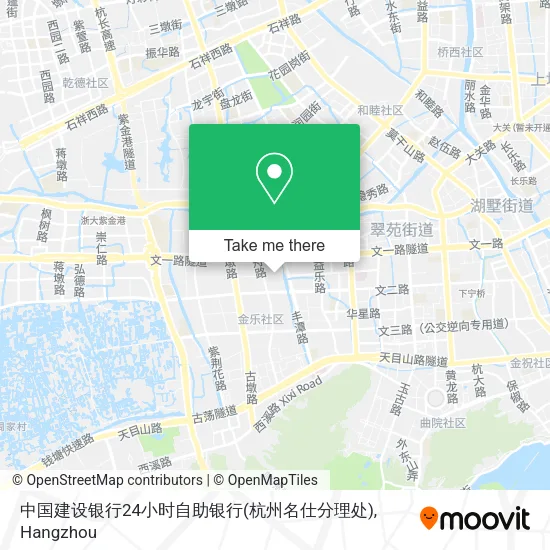 中国建设银行24小时自助银行(杭州名仕分理处) map
