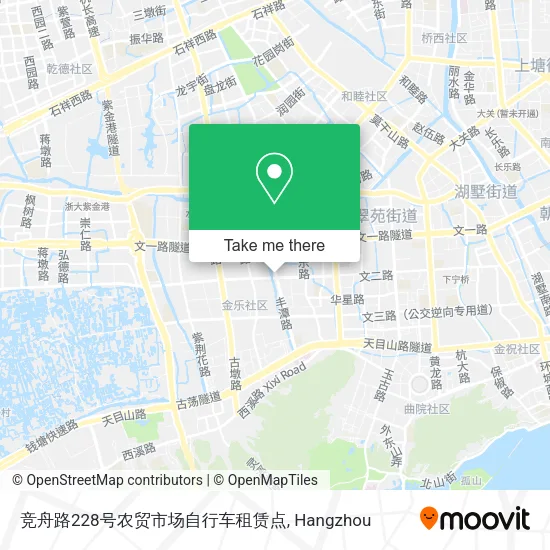 竞舟路228号农贸市场自行车租赁点 map