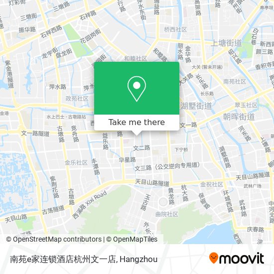 南苑e家连锁酒店杭州文一店 map