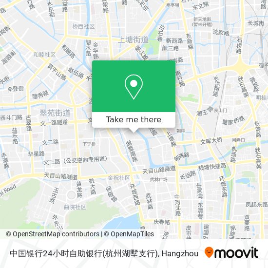中国银行24小时自助银行(杭州湖墅支行) map