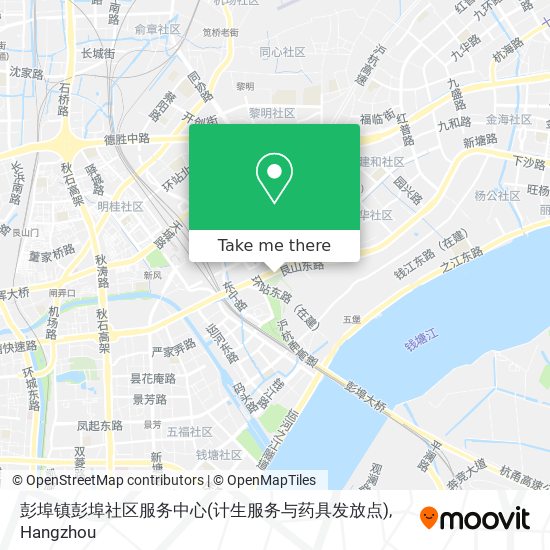 彭埠镇彭埠社区服务中心(计生服务与药具发放点) map