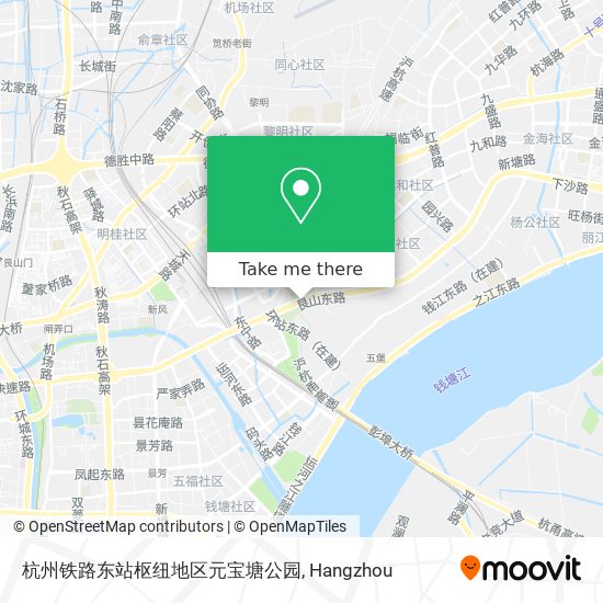 杭州铁路东站枢纽地区元宝塘公园 map