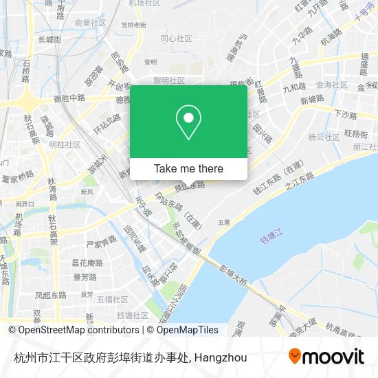 杭州市江干区政府彭埠街道办事处 map