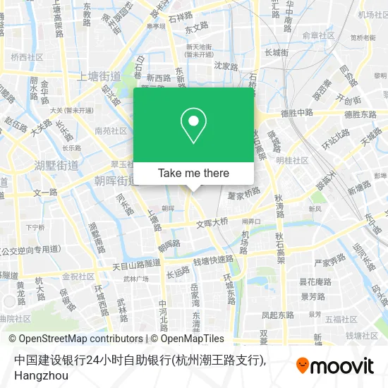 中国建设银行24小时自助银行(杭州潮王路支行) map