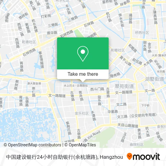 中国建设银行24小时自助银行(余杭塘路) map