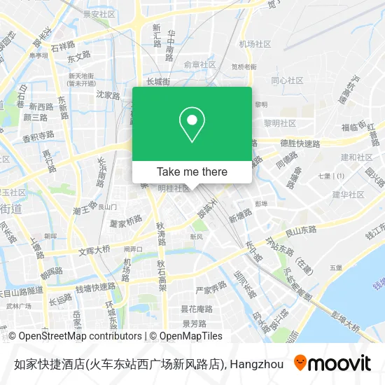 如家快捷酒店(火车东站西广场新风路店) map