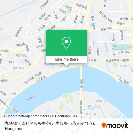 九堡镇江涛社区服务中心(计生服务与药具发放点) map
