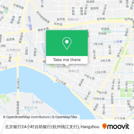 北京银行24小时自助银行(杭州钱江支行) map