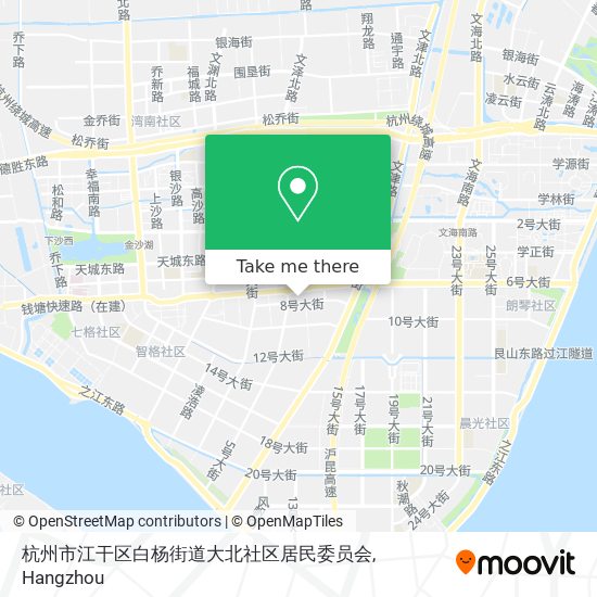 杭州市江干区白杨街道大北社区居民委员会 map
