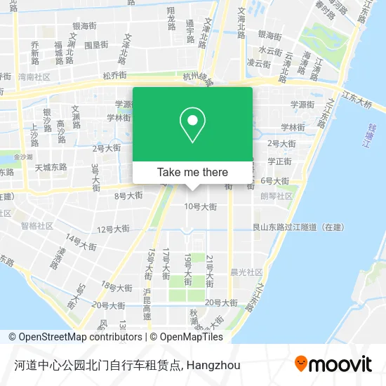 河道中心公园北门自行车租赁点 map