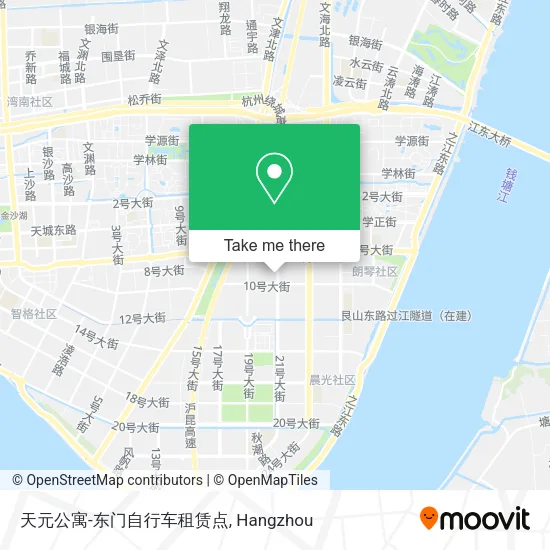 天元公寓-东门自行车租赁点 map