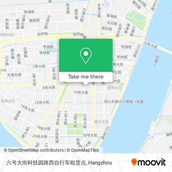 六号大街科技园路西自行车租赁点 map