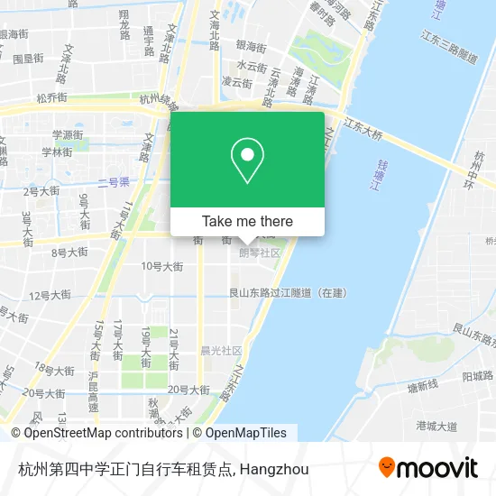 杭州第四中学正门自行车租赁点 map