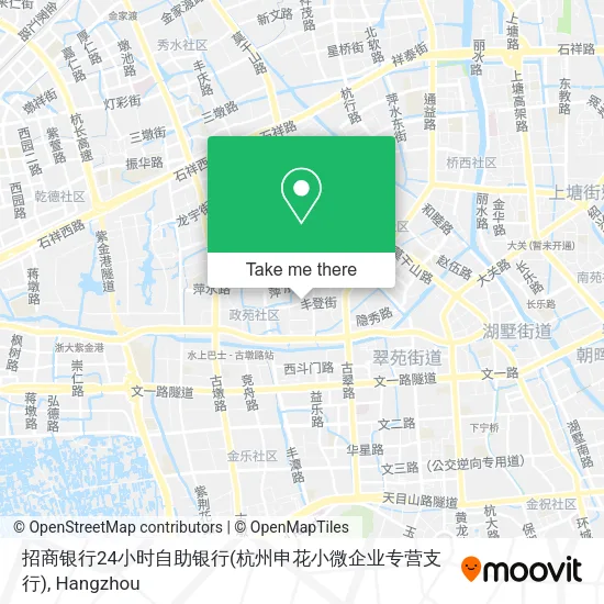 招商银行24小时自助银行(杭州申花小微企业专营支行) map