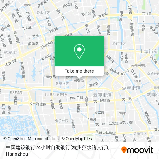 中国建设银行24小时自助银行(杭州萍水路支行) map