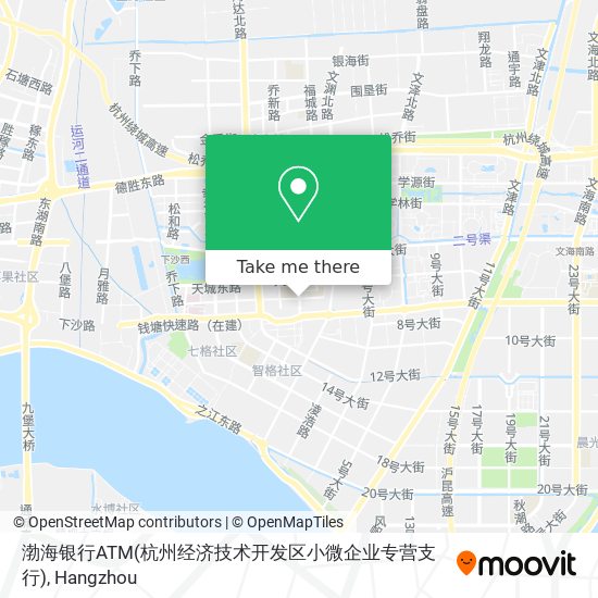 渤海银行ATM(杭州经济技术开发区小微企业专营支行) map