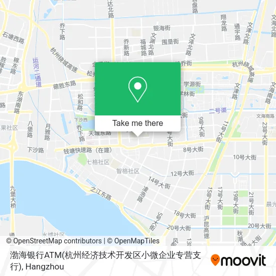 渤海银行ATM(杭州经济技术开发区小微企业专营支行) map