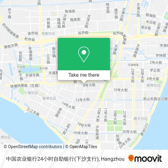 中国农业银行24小时自助银行(下沙支行) map