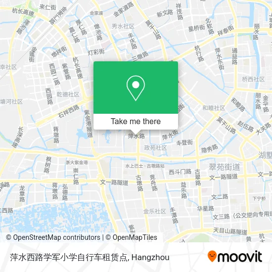 萍水西路学军小学自行车租赁点 map